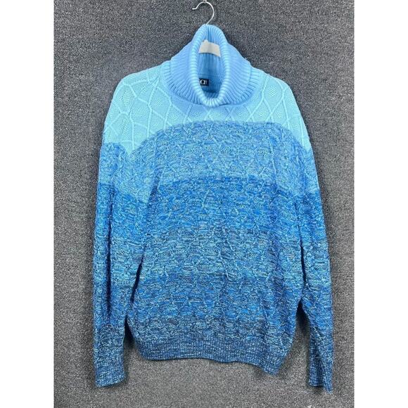 Inserch Knit Turtleneck Sweater Mens Size 2XL Blue Ski Blue Pullover Super Soft - Picture 1 of 8